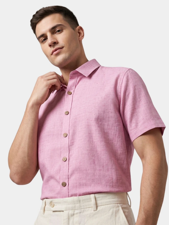 Baby Pink Khadi Shirt