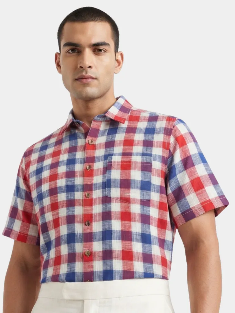 half-sleeve-check-shirt-for-men.webp