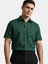 dark-green-half-sleeve-khadi-cotton-shirt-for-men.webp