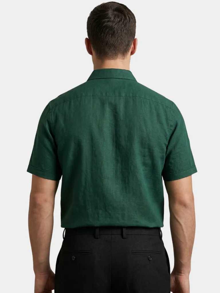 dark-green-half-sleeve-khadi-shirt-men.webp