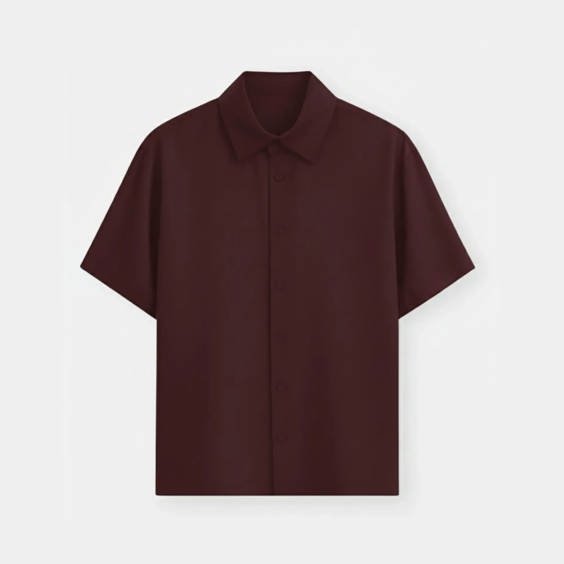 Maroon Cotton Shirt (Solid, S)