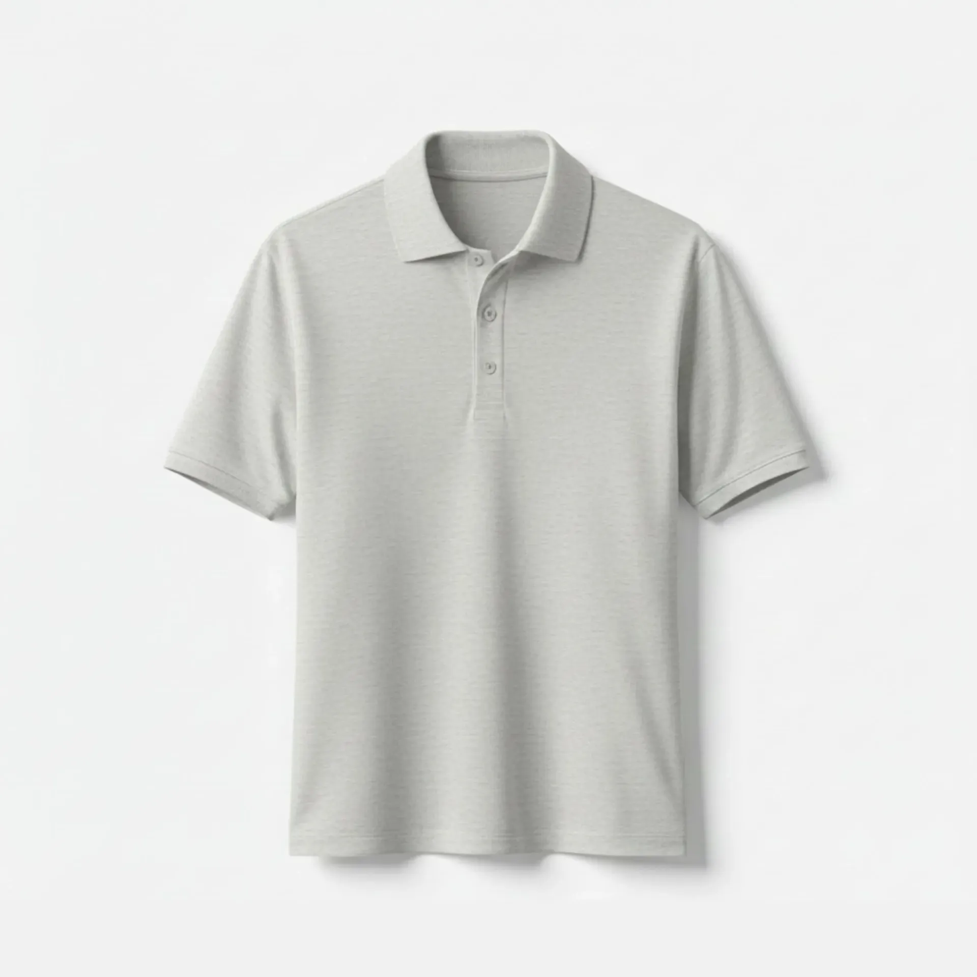 Grey melange Polo T-shirt (Solid, S)