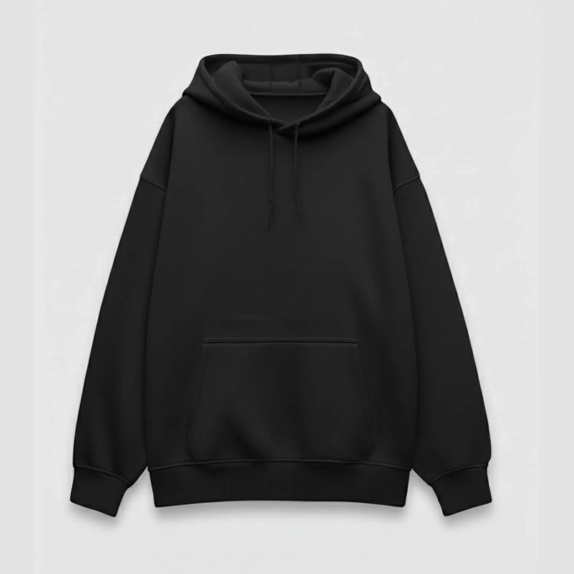 Black Oversized Hoodie (S, Solid)