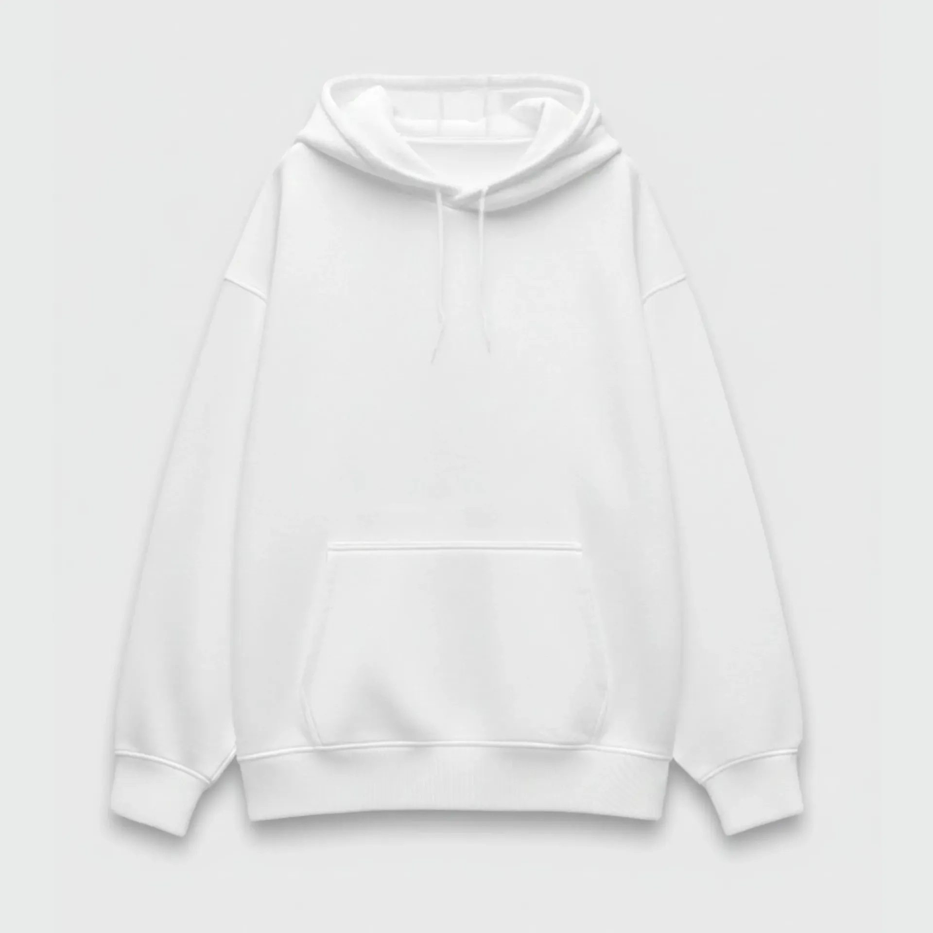 White Oversized Hoodie (S, Solid)