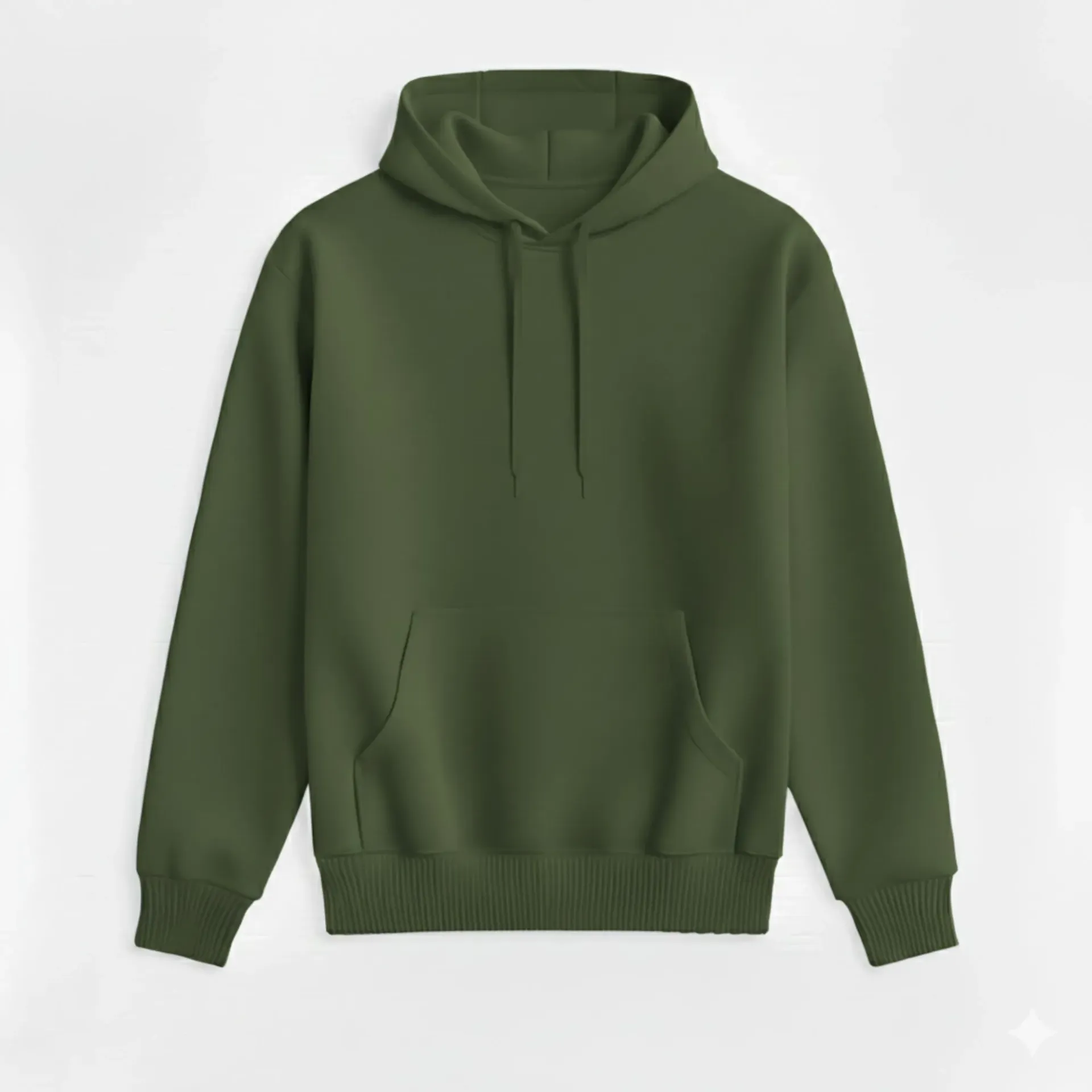 Olive green Hoodie (S, Solid)