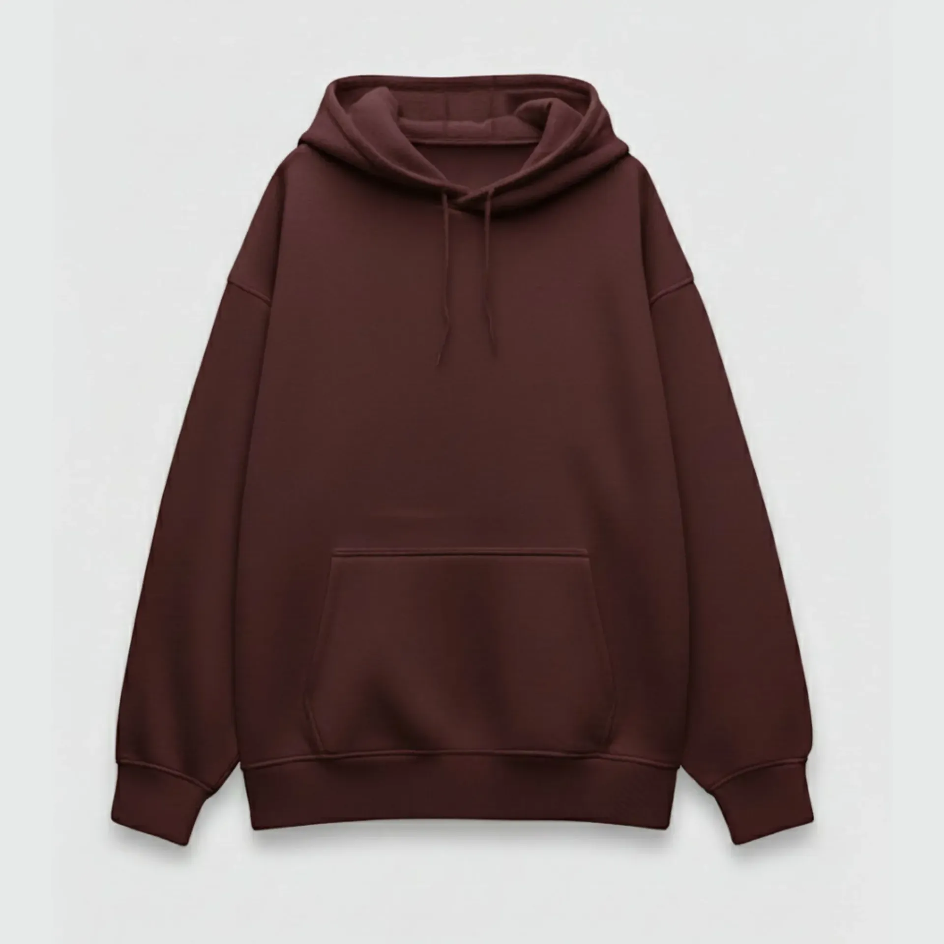 Maroon Oversized Hoodie (S, Solid)