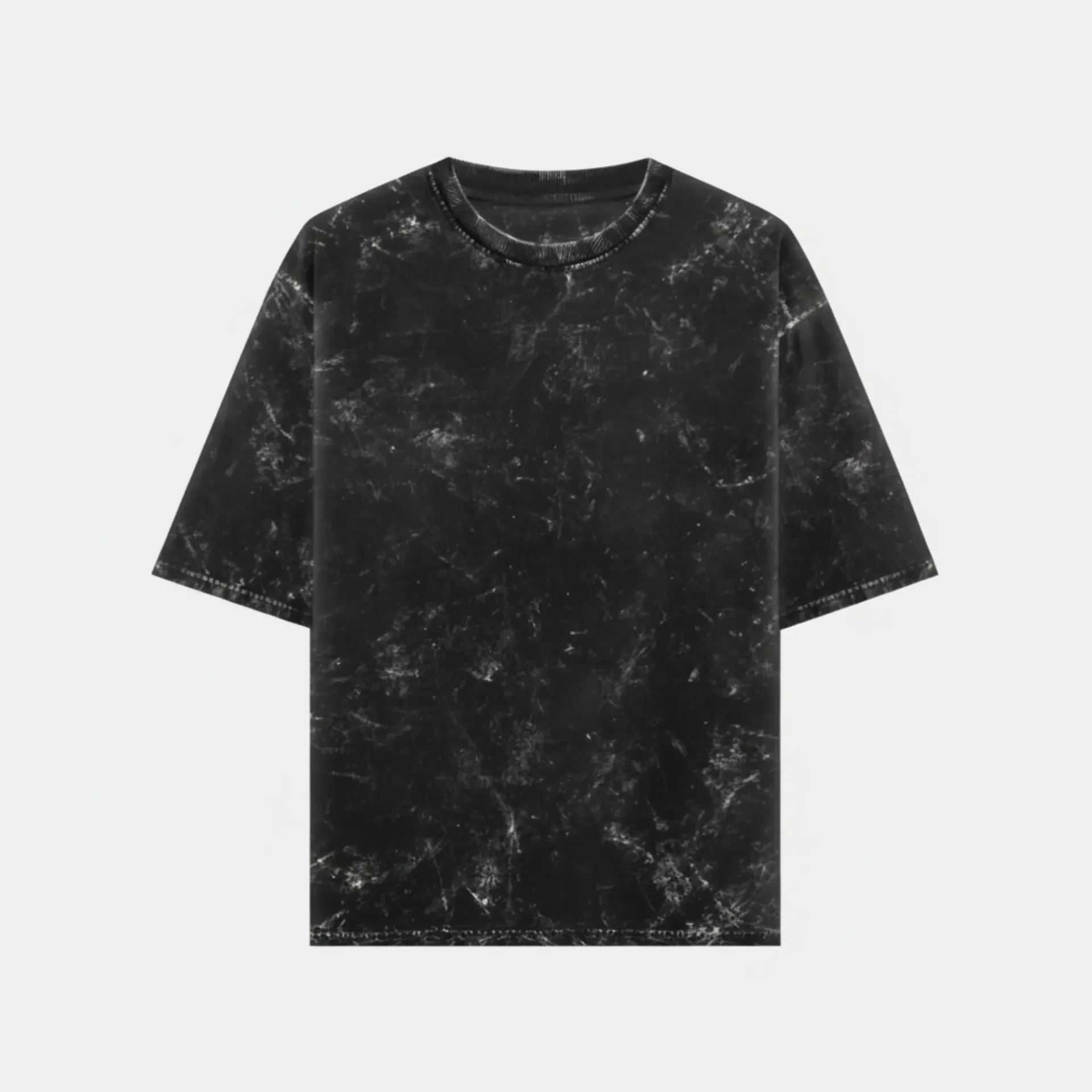 Black Acid wash T-shirt (Solid, S)
