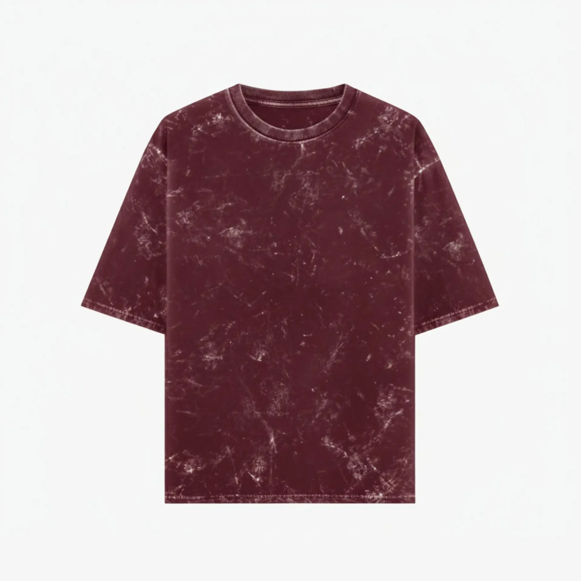 Maroon Acid wash T-shirt (Solid, S)