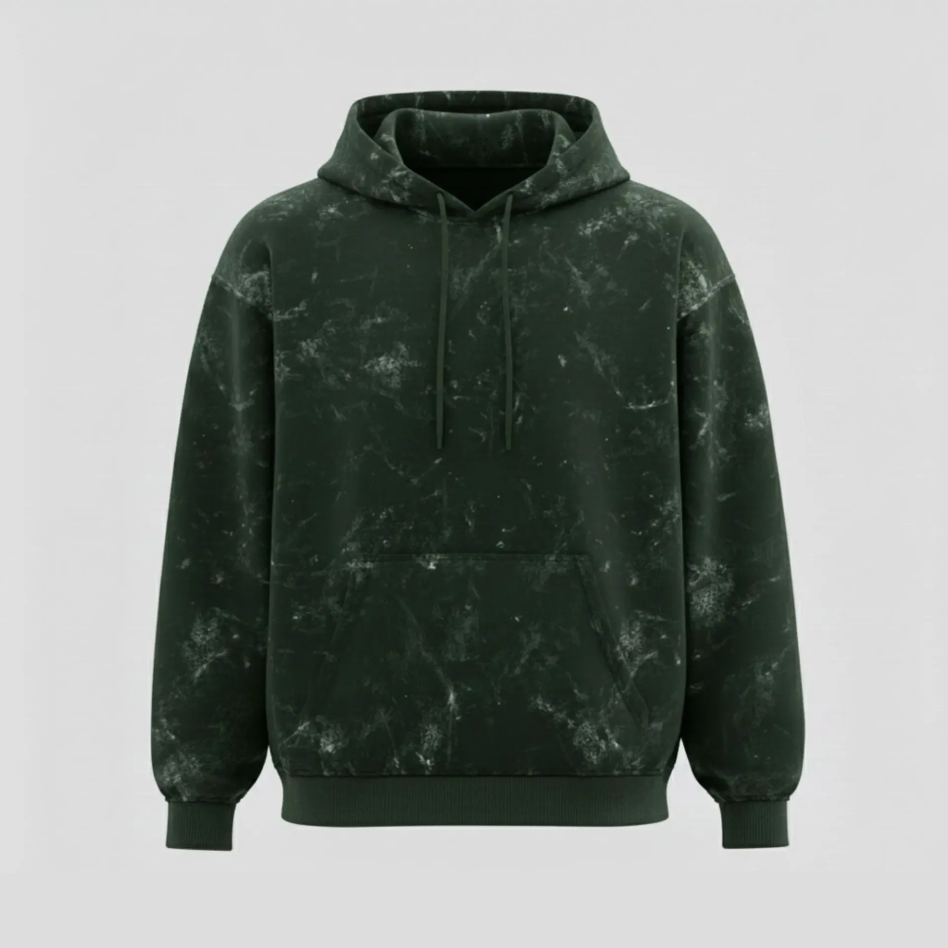 Green Acid wash Hoodie (S, Solid)