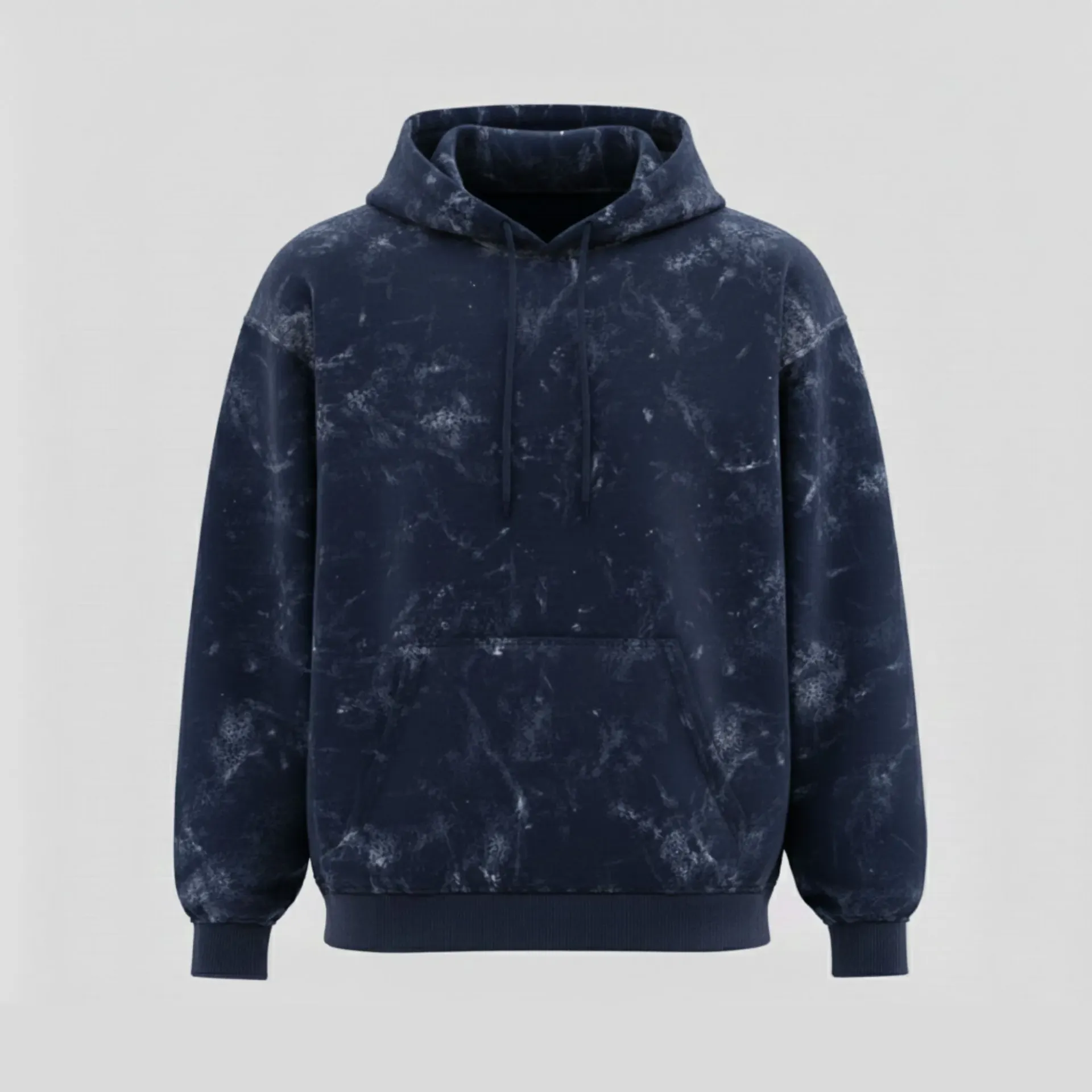 Blue Acid wash Hoodie (S, Solid)