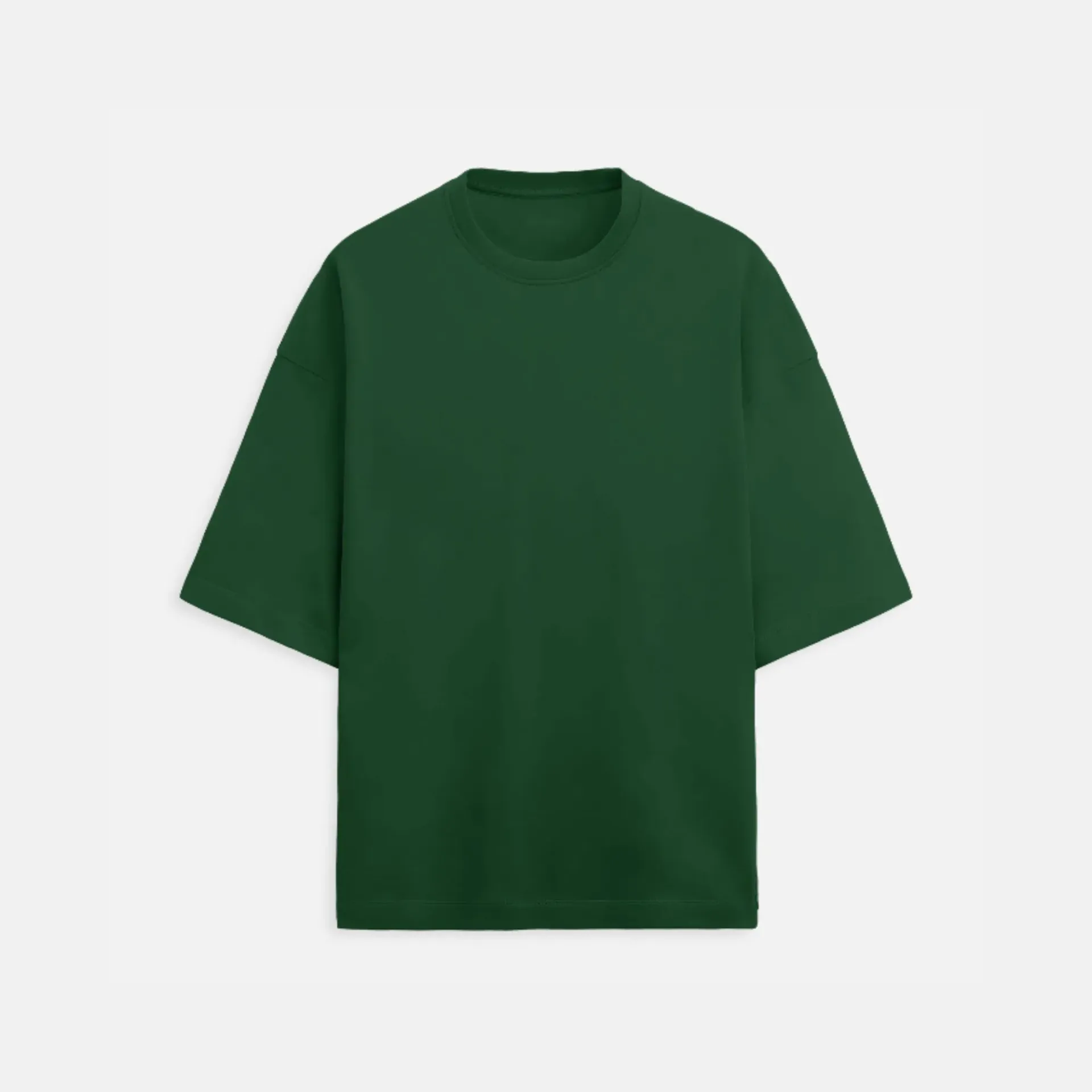 Dark Green Oversized Heavy Weight Cotton T-shirt | Solid
