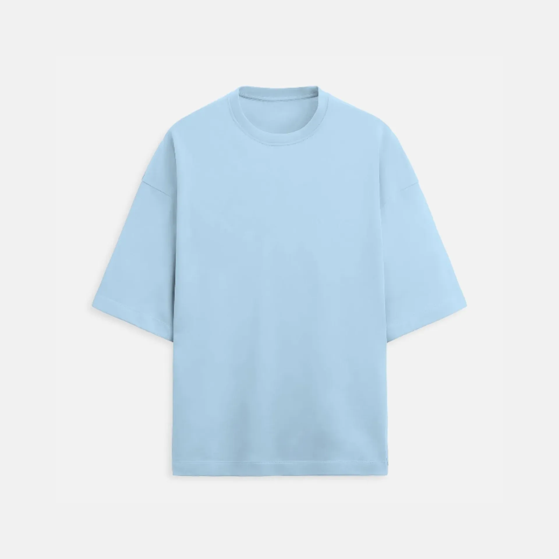 Baby blue Oversized Heavy Weight Cotton T-shirt | Solid
