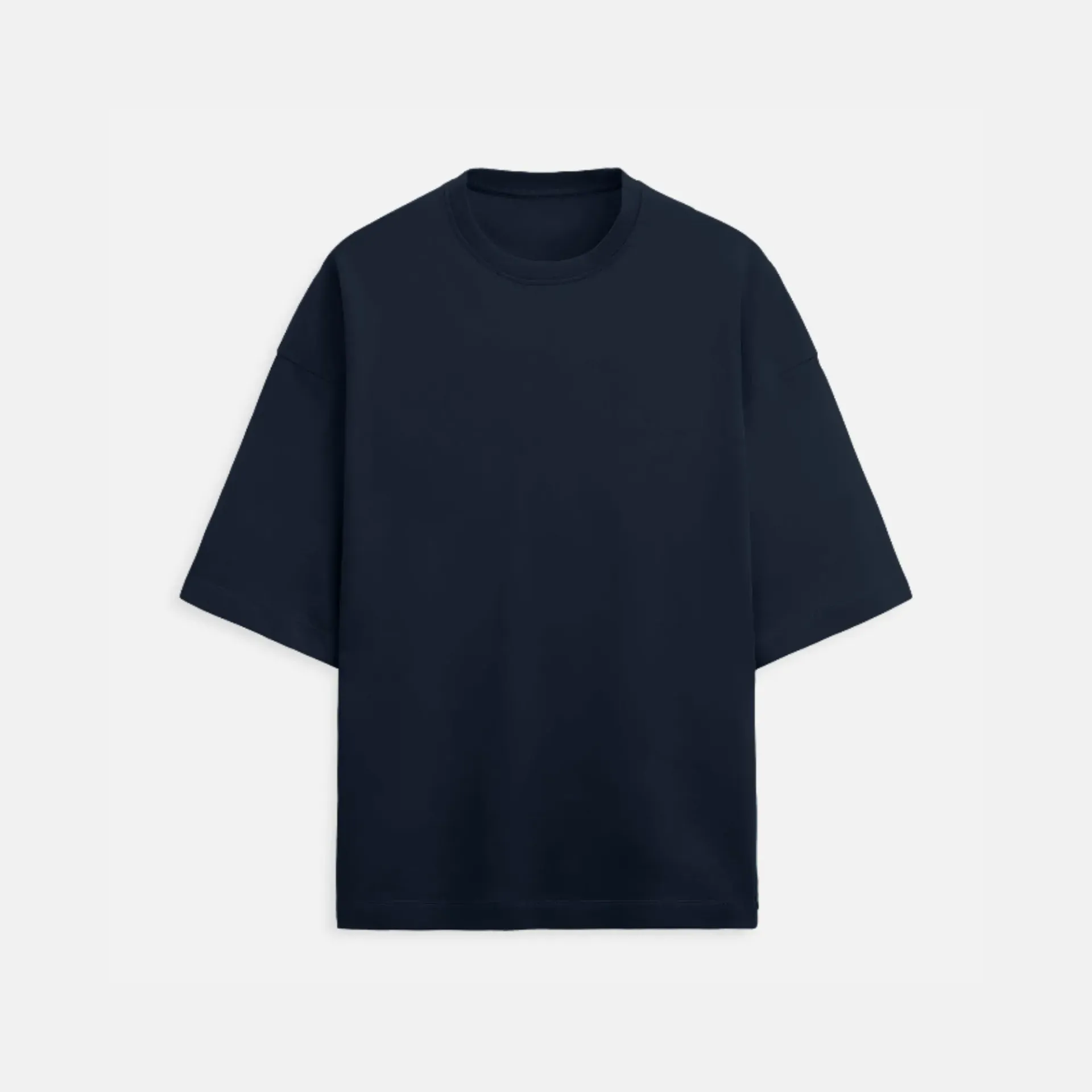 Navy blue Oversized Tee (S, Solid)