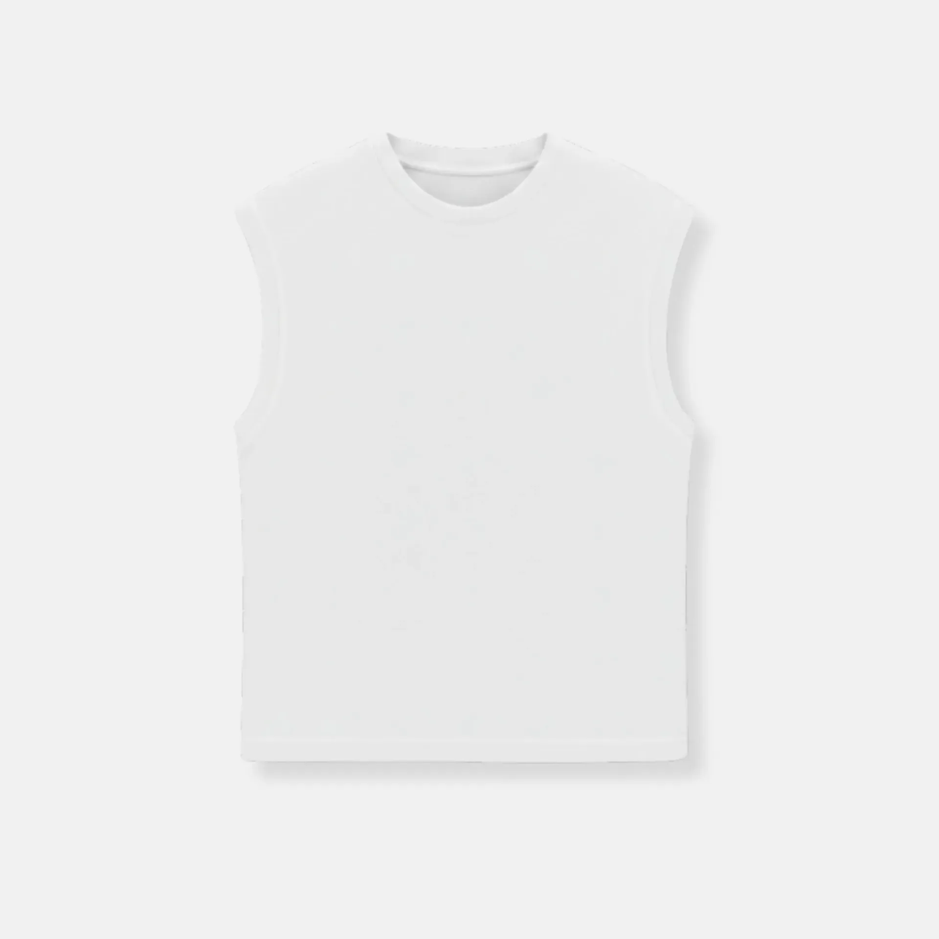 White Sleeveless T-shirt (Solid, S)