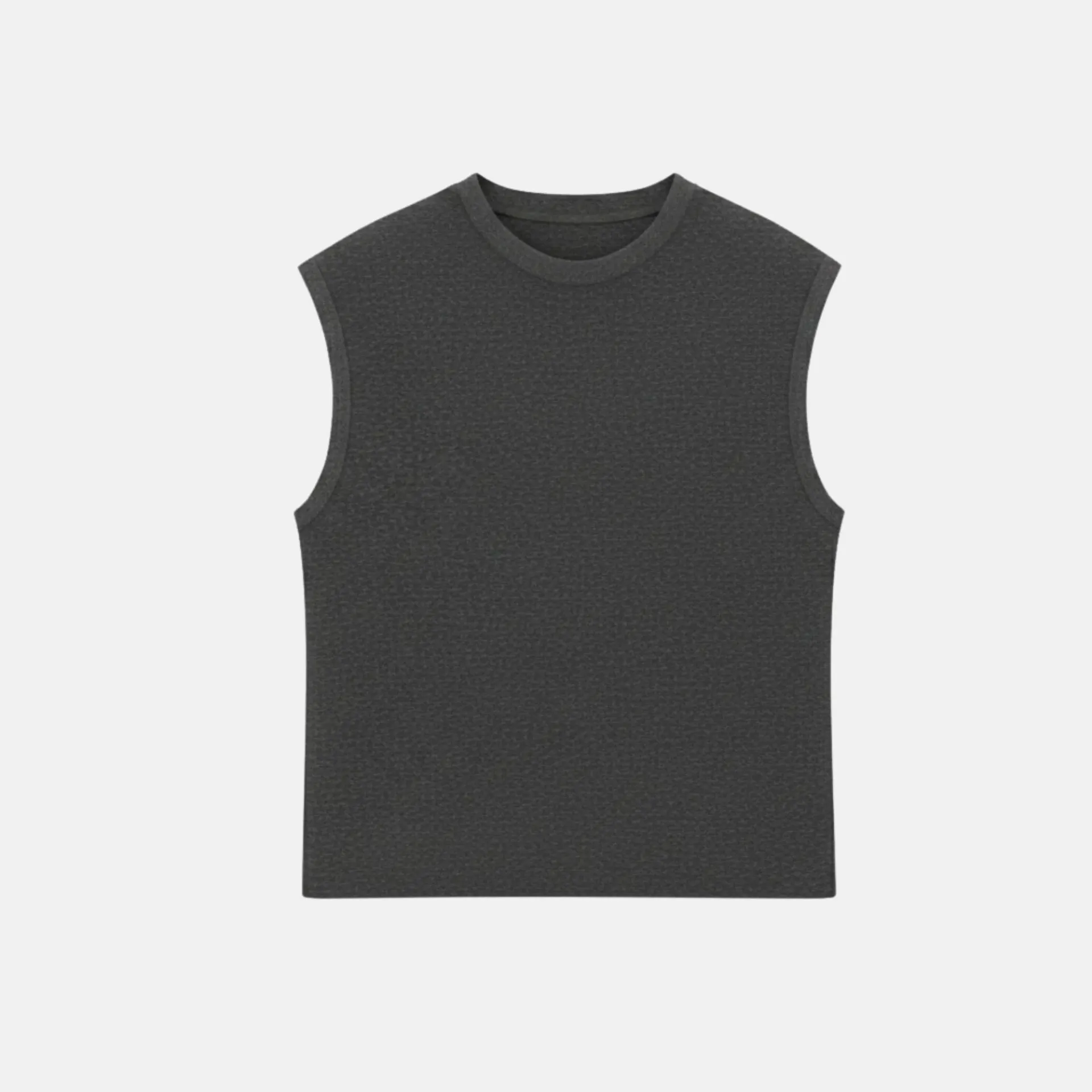 Charcoal melange Cotton Vest (Solid, S)