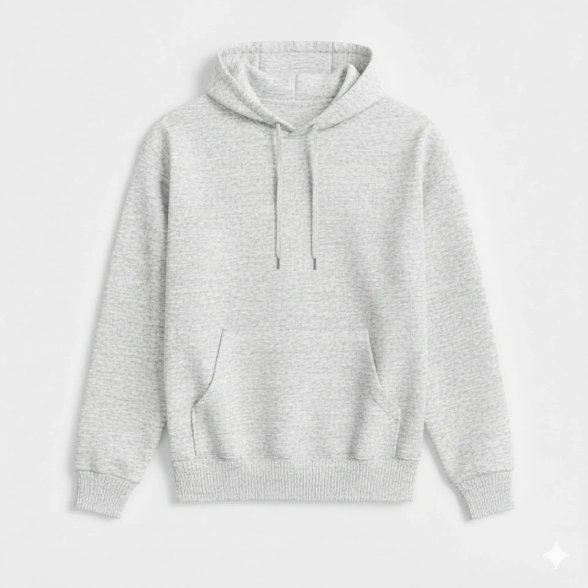 Grey melange Hoodie (S, Solid)