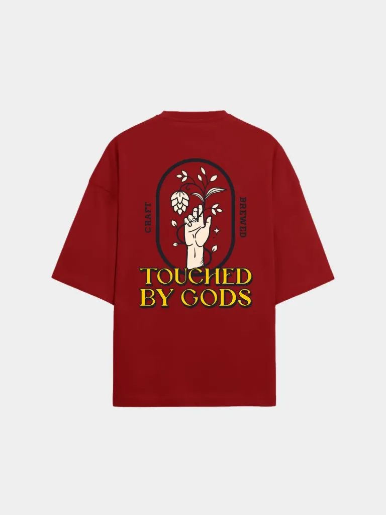Red Oversized Heavy Weight Cotton T-shirt | Touched by God (S)