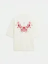 Off white Oversized Heavy Weight Cotton T-shirt | Blooded Wings