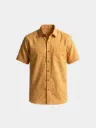 Orange Half Sleeves Khadi Cotton Shirt