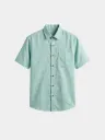 Mint Half Sleeve Khadi Cotton Shirt