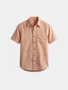 Baby Orange Half Sleeves Khadi Shirt