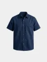 Navy blue Half Sleeves Handloom Khadi Shirt