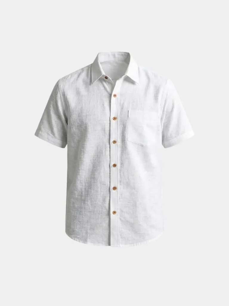 White Half Sleeves Khadi Shirt