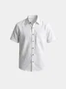 White Half Sleeves Khadi Cotton Shirt