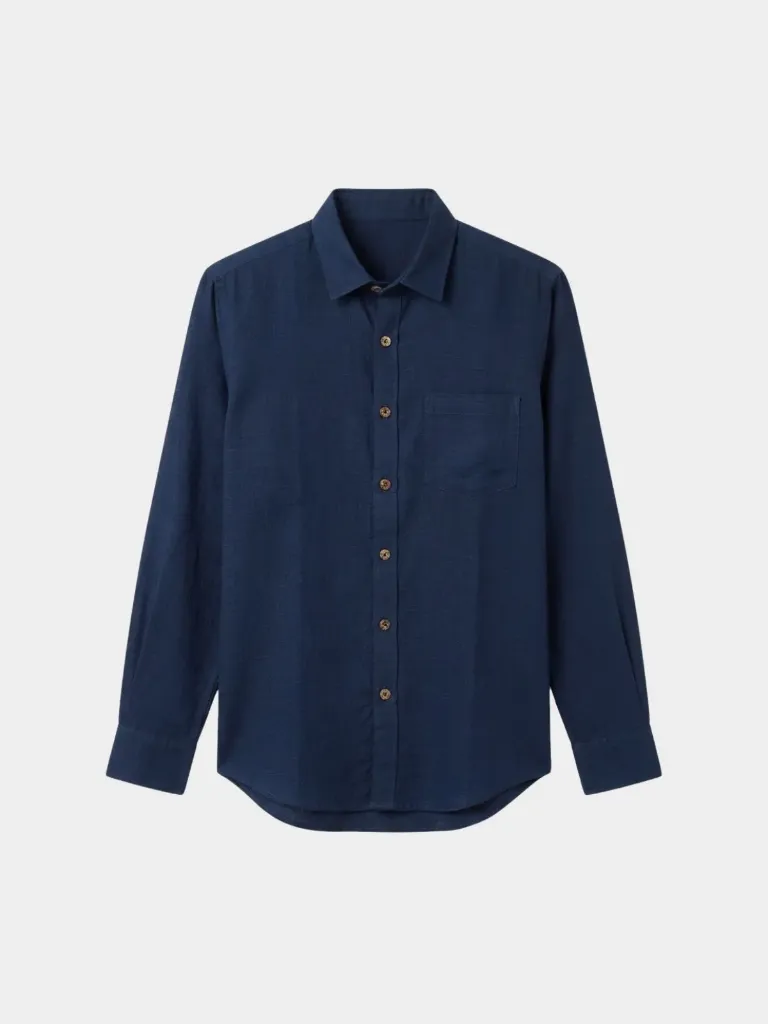 Midnight Navy Full Sleeve Khadi Shirt
