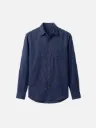 Navy Blue Full Sleeves Khadi Cotton Shirt