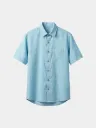 Aqua Blue Half Sleeves Khadi Shirt