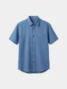 Cerulean Blue Half Sleeves Khadi Shirt
