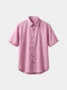 Baby Pink Half Sleeves Khadi Cotton Shirt