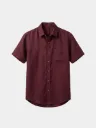 Maroon Half Sleeves Khadi Shirt