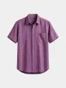 Multi Color Striped Half Sleeves Khadi Shirt