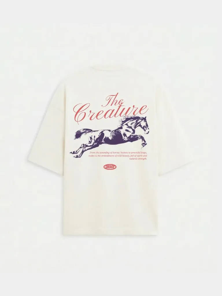 Off white Oversized Heavy Weight Cotton T-shirt | The Creature