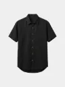 Black Half Sleeves Khadi Shirt