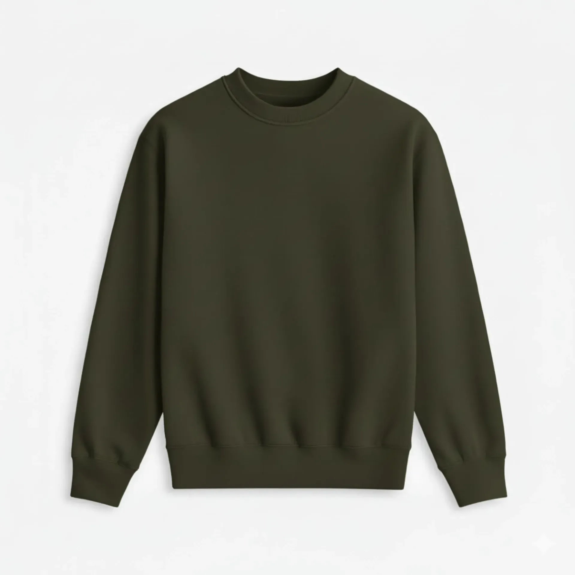 Olive green Sweatshirt (S, Solid)