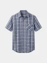 Blue Checks Half Sleeves Khadi Shirt