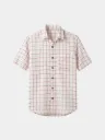 Red White Checks Half Sleeves Khadi Shirt