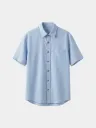 Blue White Stripes Half Sleeves Khadi Shirt
