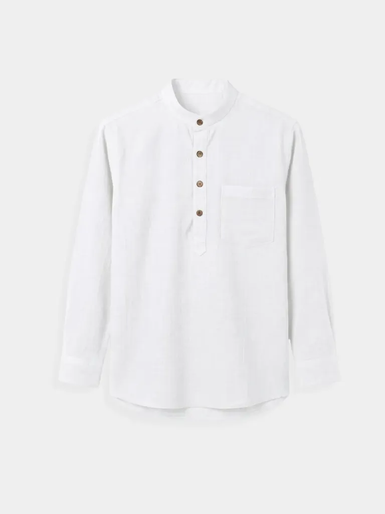 White Khadi Short Kurta (S)