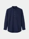 Midnight Navy Khadi Short Kurta