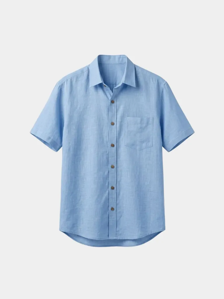 Sky Blue Half Sleeves Khadi Shirt