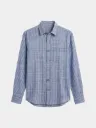 Blue White Stripes Full Sleeve Khadi Shirt