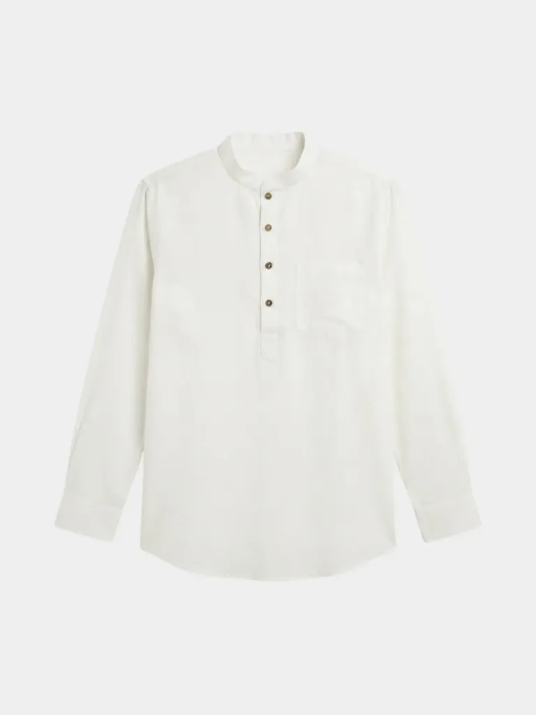 White Khadi Short Kurta (S)