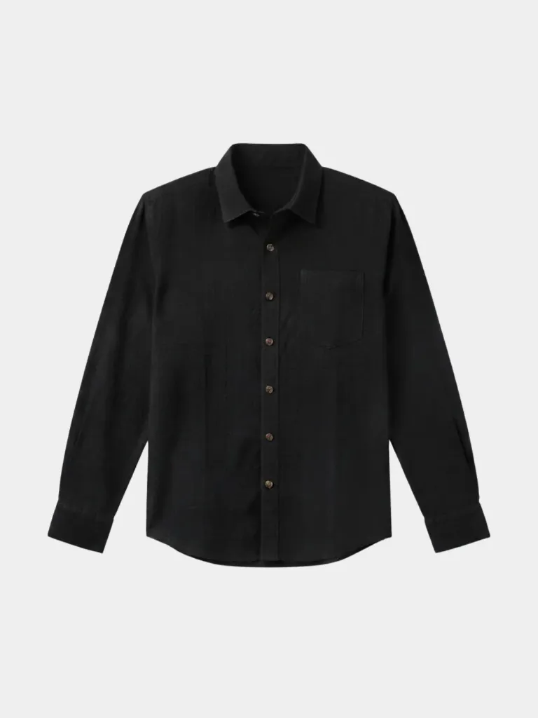 Black Full Sleeve Khadi Shirt