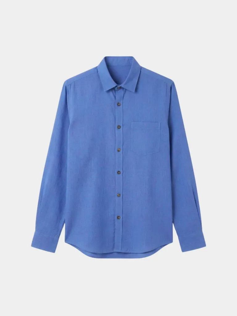 Royal Blue Full Sleeve Khadi Shirt