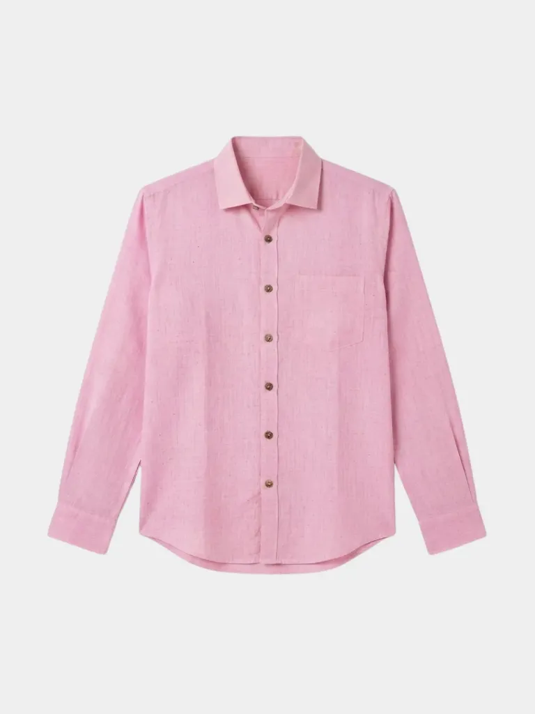 Baby Pink Full Sleeve Khadi Shirt