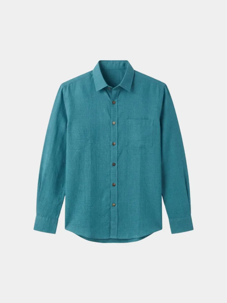 Teal Green Full Sleeve Khadi Shirt